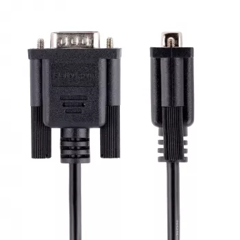 StarTech.com 3 m RS232 Serial Null Modem kabelis, kryžminis kabelis su aliuminio-mylaro ekranavimu, DB9 COM prievadas, moteriškas į vyrišką, juodas