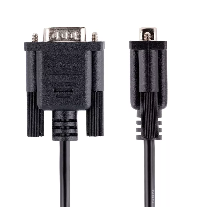 StarTech.com 3 m RS232 Serial Null Modem kabelis, kryžminis kabelis su aliuminio-mylaro ekranavimu, DB9 COM prievadas, moteriškas į vyrišką, juodas
