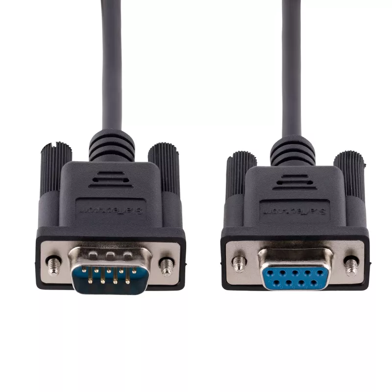 StarTech.com 3 m RS232 Serial Null Modem kabelis, kryžminis kabelis su aliuminio-mylaro ekranavimu, DB9 COM prievadas, moteriškas į vyrišką, juodas