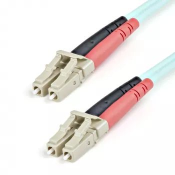 StarTech.com 1 m (3 pėdos) LC/UPC – LC/UPC OM3 daugiamodis šviesolaidinis kabelis, pilnas dupleksas 50/125 µm, 100G, maži įterpimo nuostoliai, LSZH šviesolaidinis trumpiklis