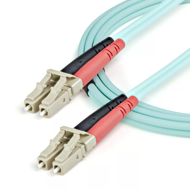 StarTech.com 1 m (3 pėdos) LC/UPC – LC/UPC OM3 daugiamodis šviesolaidinis kabelis, pilnas dupleksas 50/125 µm, 100G, maži įterpimo nuostoliai, LSZH šviesolaidinis trumpiklis