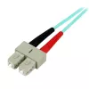 StarTech.com 2m (6,6 pėdos) LC/UPC į SC/UPC OM3 daugiamodis šviesolaidinis kabelis, pilnas dupleksas 50/125 µm zipcord, 100G, maži įterpimo nuostoliai, LSZH šuolis