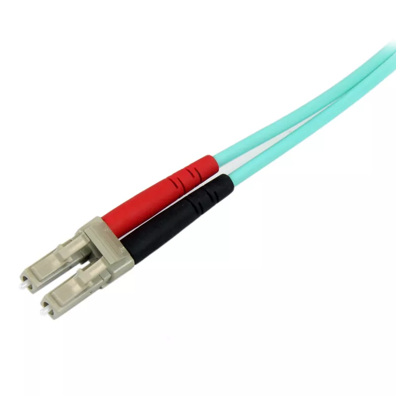 StarTech.com 2m (6,6 pėdos) LC/UPC į SC/UPC OM3 daugiamodis šviesolaidinis kabelis, pilnas dupleksas 50/125 µm zipcord, 100G, maži įterpimo nuostoliai, LSZH šuolis