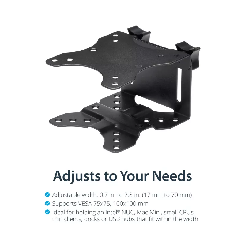 StarTech.com Thin Client Mount – VESA tvirtinimo laikiklis monitoriui, po stalu, 5 kg, 75×75/100×100 mm, juodas