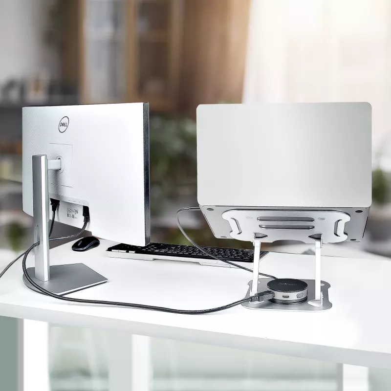 StarTech.com Laptop Stovas Ant Stalo, Ergonomiškas Reguliuojamo Aukščio, Aliuminis, Nešiojamas, Išlaiko Iki 10 kg, Sulankstomas Laikiklis
