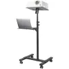 StarTech.com Mobilus projektoriaus ir nešiojamojo kompiuterio stovas/vežimėlis - Patvarus nešiojamas projektoriaus stovas (2 lentynos, kiekviena laiko 10 kg) - Reguliuojamo aukščio riedantis pristatymo vežimėlis su užrakinamais ratukais