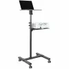 StarTech.com Mobilus projektoriaus ir nešiojamojo kompiuterio stovas/vežimėlis - Patvarus nešiojamas projektoriaus stovas (2 lentynos, kiekviena laiko 10 kg) - Reguliuojamo aukščio riedantis pristatymo vežimėlis su užrakinamais ratukais