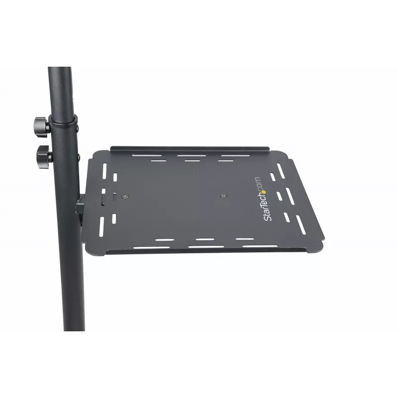 StarTech.com Mobilus projektoriaus ir nešiojamojo kompiuterio stovas/vežimėlis - Patvarus nešiojamas projektoriaus stovas (2 lentynos, kiekviena laiko 10 kg) - Reguliuojamo aukščio riedantis pristatymo vežimėlis su užrakinamais ratukais