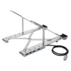 Targus AWU100205GL stovas nešiojamam kompiuteriui su 4 USB prievadų šakotuvu, 25,4–39,6 cm (10–15,6 colio), sidabro spalvos