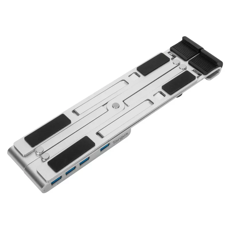 Targus AWU100205GL stovas nešiojamam kompiuteriui su 4 USB prievadų šakotuvu, 25,4–39,6 cm (10–15,6 colio), sidabro spalvos