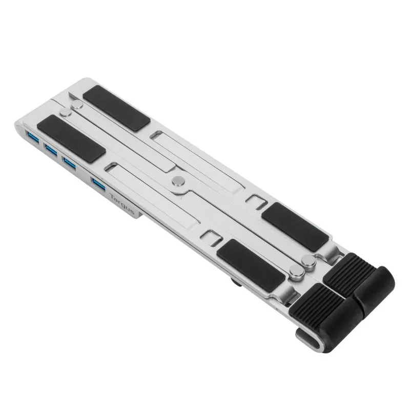 Targus AWU100205GL stovas nešiojamam kompiuteriui su 4 USB prievadų šakotuvu, 25,4–39,6 cm (10–15,6 colio), sidabro spalvos
