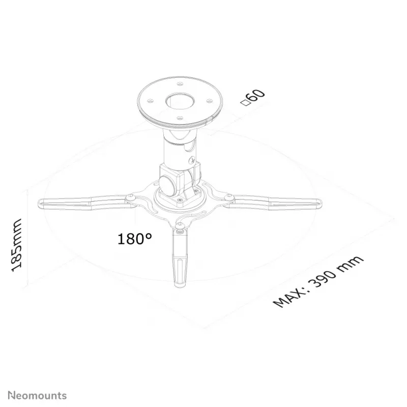 Neomounts BEAMER-C50 lubinis projektoriaus laikiklis - aukštis 18,5 cm - pilnas judesys