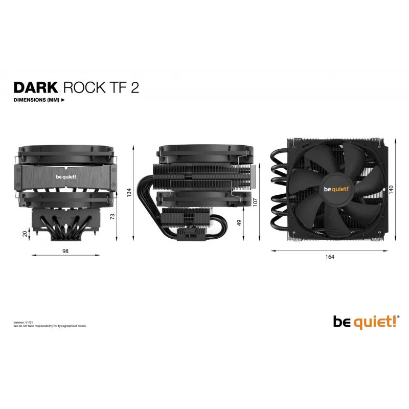 be quiet Dark Rock TF 2 procesoriaus aušintuvas