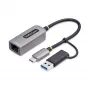 StarTech.com USB-C į Ethernet adapteris su USB-A jungtimi, 10/100/1000Mbps, USB 3.0 į Gigabit Ethernet tinklo adapteris, 15 cm laidu, USB GbE adapteris