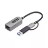 StarTech.com USB-C į Ethernet adapteris su USB-A jungtimi, 10/100/1000Mbps, USB 3.0 į Gigabit Ethernet tinklo adapteris, 15 cm laidu, USB GbE adapteris