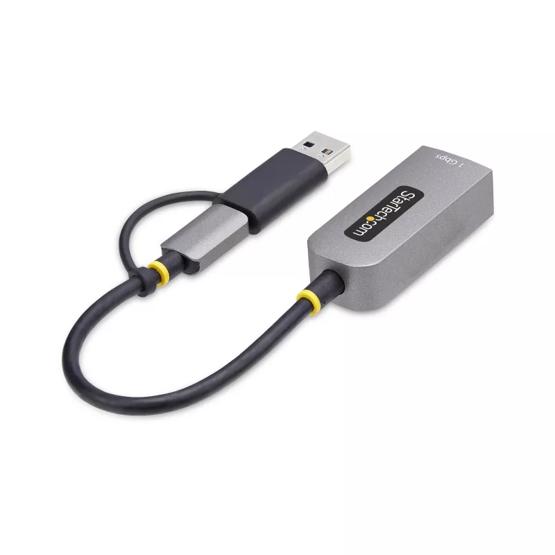 StarTech.com USB-C į Ethernet adapteris su USB-A jungtimi, 10/100/1000Mbps, USB 3.0 į Gigabit Ethernet tinklo adapteris, 15 cm laidu, USB GbE adapteris