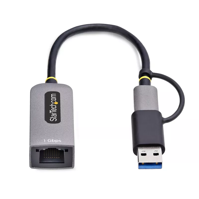 StarTech.com USB-C į Ethernet adapteris su USB-A jungtimi, 10/100/1000Mbps, USB 3.0 į Gigabit Ethernet tinklo adapteris, 15 cm laidu, USB GbE adapteris