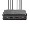 StarTech.com 2 prievadų dviejų monitorių DisplayPort kabelių KVM jungiklis, 4K 60Hz, kompaktiškas KVM su 1,5 m integruotais USB-A / DisplayPort / garso kabeliais, maitinamas iš USB, su nuotoliniu mygtuku / sparčiaisiais klavišais