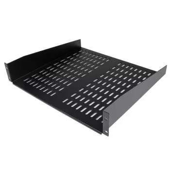 StarTech.com 2U ventiliuojama serverio lentyna – universali konsolinė lentyna 19 colių tinklo įrangos stovui ir spintai, tvirto plieno, atlaiko iki 23 kg, 16 colių gylio, juoda