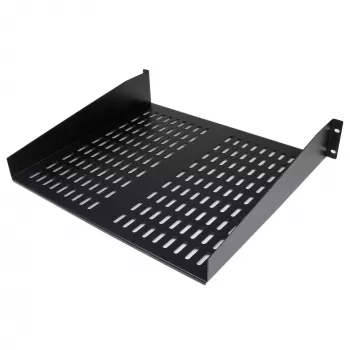 StarTech.com 2U ventiliuojama serverio lentyna – universali konsolinė lentyna 19 colių tinklo įrangos stovui ir spintai, tvirto plieno, atlaiko iki 23 kg, 16 colių gylio, juoda