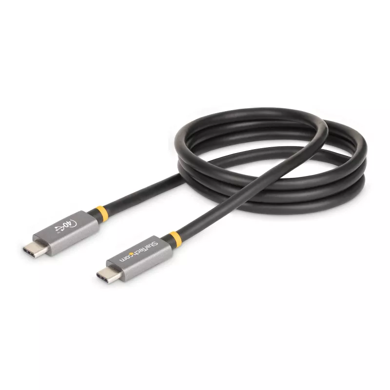 StarTech.com 3ft (1m) USB4 kabelis, USB-IF sertifikuotas USB-C kabelis, 40 Gbps, USB Type-C duomenų perdavimo kabelis, 100W galios tiekimas, 8K 60Hz, suderinamas su Thunderbolt 4/3/USB 3.2