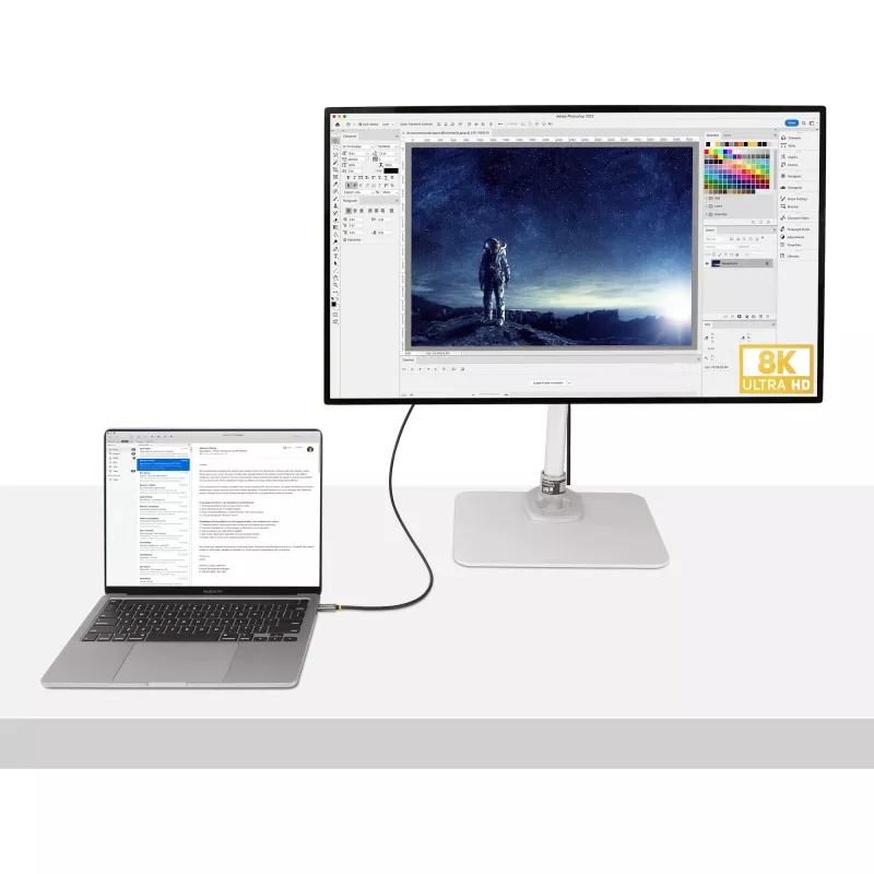 StarTech.com 3ft (1m) USB4 kabelis, USB-IF sertifikuotas USB-C kabelis, 40 Gbps, USB Type-C duomenų perdavimo kabelis, 100W galios tiekimas, 8K 60Hz, suderinamas su Thunderbolt 4/3/USB 3.2