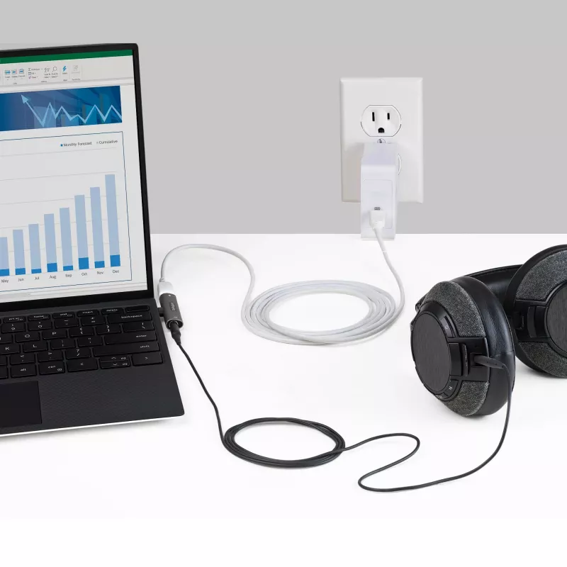 StarTech.com CDP235APDM USB-C garso ir krovimo adapteris su 3,5 mm TRRS ausinių lizdu ir 60 W USB-C Power Delivery, skirtas telefonui/planšetei/nešiojamajam kompiuteriui