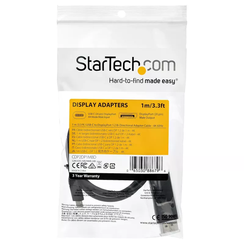 StarTech.com USB-C į DisplayPort 1.2 laidas, 1 m, 4K 60Hz, dvipusis