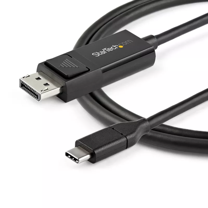 StarTech.com 6,6 pėdų (2 m) USB-C į DisplayPort 1.2 laidas 4K 60Hz – dvikryptis DP į USB-C arba USB-C į DP atvirkštinis vaizdo adapterio laidas – HBR2/HDR – USB Type C / Thunderbolt monitoriaus laidas