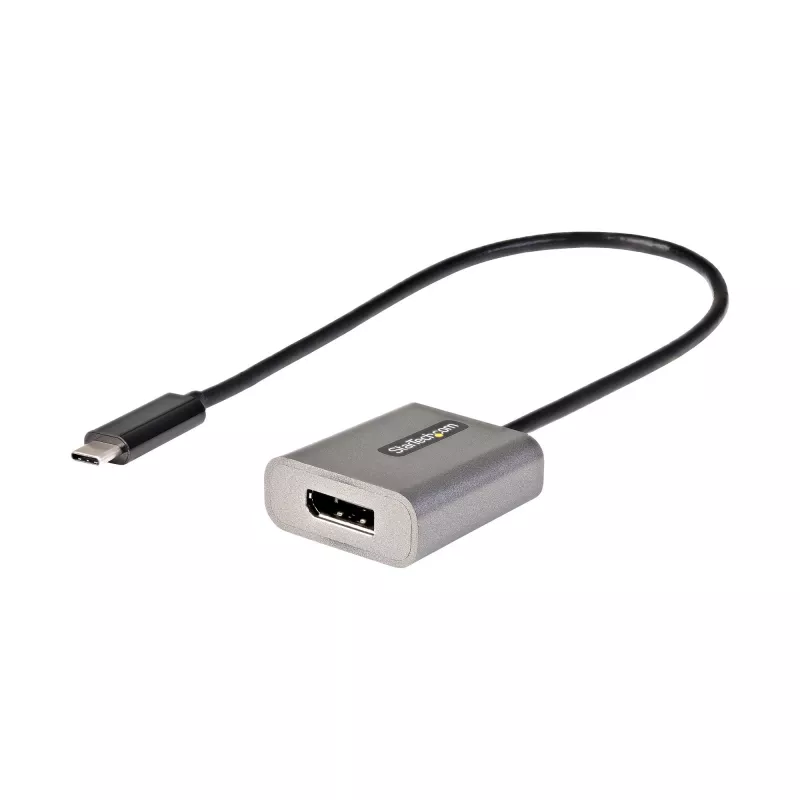 StarTech.com USB-C į DisplayPort adapteris – 8K/4K 60Hz USB-C į DisplayPort 1.4 adapteris – USB Type-C į DP monitoriaus vaizdo keitiklis – veikia su Thunderbolt 3 – su 12 colių ilgu pritvirtintu kabeliu