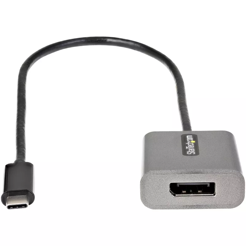 StarTech.com USB-C į DisplayPort adapteris – 8K/4K 60Hz USB-C į DisplayPort 1.4 adapteris – USB Type-C į DP monitoriaus vaizdo keitiklis – veikia su Thunderbolt 3 – su 12 colių ilgu pritvirtintu kabeliu