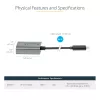 StarTech.com USB-C į DisplayPort adapteris – 8K/4K 60Hz USB-C į DisplayPort 1.4 adapteris – USB Type-C į DP monitoriaus vaizdo keitiklis – veikia su Thunderbolt 3 – su 12 colių ilgu pritvirtintu kabeliu