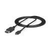 StarTech.com USB-C į DisplayPort 1.2 laidas 1,8 m 4K 60Hz – USB-C į DisplayPort adapterio laidas HBR2 – USB Type-C DP Alt Mode prie DP monitoriaus vaizdo laidas – suderinamas su Thunderbolt 3 – juoda