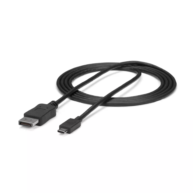 StarTech.com USB-C į DisplayPort 1.2 laidas 1,8 m 4K 60Hz – USB-C į DisplayPort adapterio laidas HBR2 – USB Type-C DP Alt Mode prie DP monitoriaus vaizdo laidas – suderinamas su Thunderbolt 3 – juoda