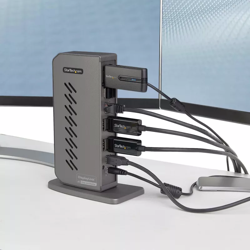 StarTech.com universali USB-C / USB-A dokų stotelė su dviem 4K 60Hz HDMI/DisplayPort, 6x USB-A, GbE, USB 3.1 Gen 1, skirta Windows/Mac