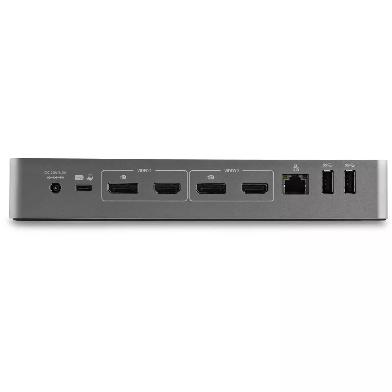 StarTech.com Universal Laptop Dock – USB-C ir USB-A dokas, dvigubas 4K DP ir HDMI, 100W PD, Mac / Windows / Chrome OS, 4x USB 5Gbps šakotuvas, GbE