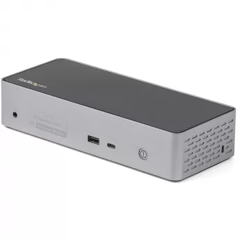 StarTech.com USB-C dokas - 4K 60Hz keturi monitoriai DisplayPort ir HDMI - universali USB-C dokavimo stotelė su 100W galios tiekimu - USB šakotuvas su 1x USB-C ir 3x USB-A, Ethernet, garsu