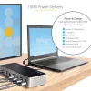 StarTech.com USB-C dokas - 4K 60Hz keturi monitoriai DisplayPort ir HDMI - universali USB-C dokavimo stotelė su 100W galios tiekimu - USB šakotuvas su 1x USB-C ir 3x USB-A, Ethernet, garsu