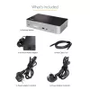 StarTech.com USB-C dokas - 4K 60Hz keturi monitoriai DisplayPort ir HDMI - universali USB-C dokavimo stotelė su 100W galios tiekimu - USB šakotuvas su 1x USB-C ir 3x USB-A, Ethernet, garsu