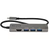 StarTech.com USB-C kelių prievadų adapteris – USB-C į HDMI 2.0b 4K 60Hz (HDR10), 100W Power Delivery perdavimas, 4 prievadų USB 3.0 šakotuvas – USB Type-C mini dokas – 30 cm ilgio kabelis
