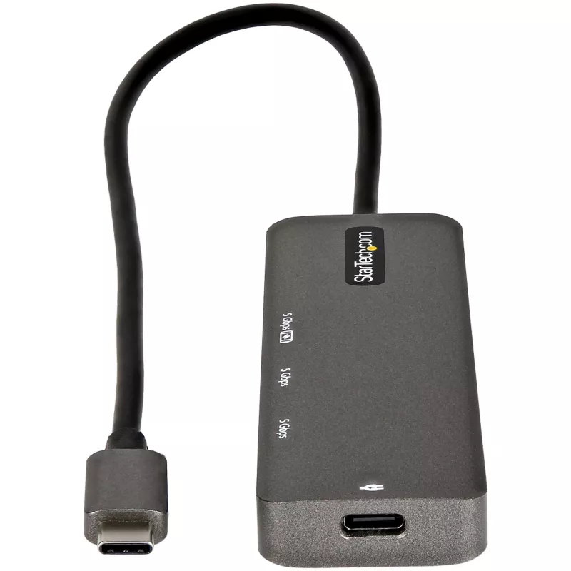 StarTech.com USB-C kelių prievadų adapteris – USB-C į HDMI 2.0b 4K 60Hz (HDR10), 100W Power Delivery perdavimas, 4 prievadų USB 3.0 šakotuvas – USB Type-C mini dokas – 30 cm ilgio kabelis