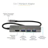 StarTech.com USB-C kelių prievadų adapteris – USB-C į HDMI 2.0b 4K 60Hz (HDR10), 100W Power Delivery perdavimas, 4 prievadų USB 3.0 šakotuvas – USB Type-C mini dokas – 30 cm ilgio kabelis