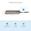 StarTech.com USB-C kelių prievadų adapteris – USB-C į HDMI 2.0b 4K 60Hz (HDR10), 100W Power Delivery perdavimas, 4 prievadų USB 3.0 šakotuvas – USB Type-C mini dokas – 30 cm ilgio kabelis