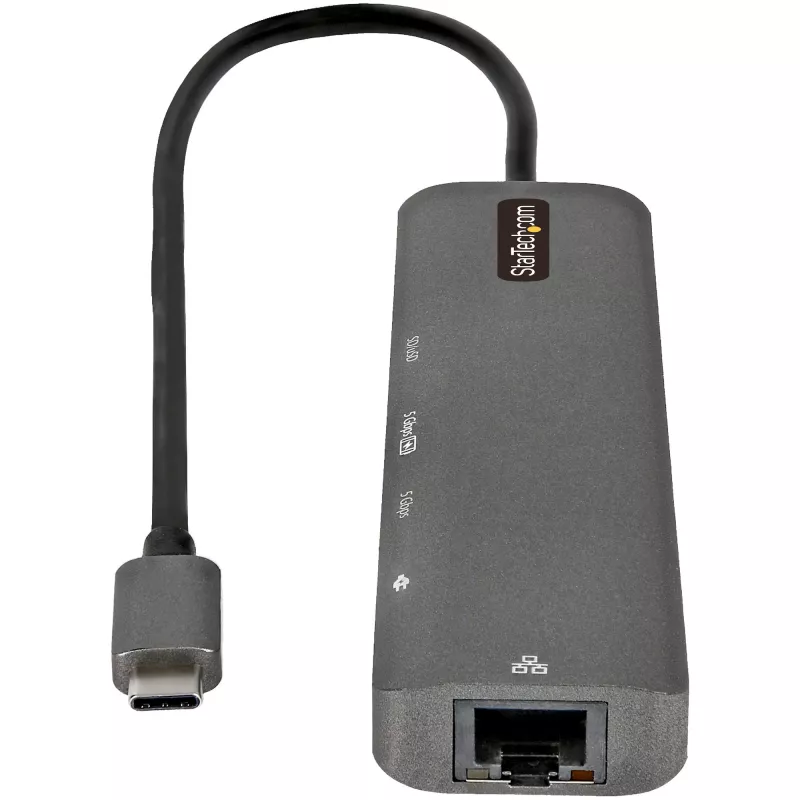 StarTech.com USB-C kelių prievadų adapteris, USB-C į 4K 60Hz HDMI, Gigabit Ethernet ir 100W nešiojamojo kompiuterio įkrovimas, skirtas Macbook Pro / Air ir Windows