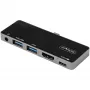 StarTech.com USB-C kelių prievadų adapteris – USB-C į 4K 60Hz HDMI 2.0, 100W PD įkrovimas, 3 prievadų USB 3.0 šakotuvas, garsas – USB-C mini dokas – nešiojamas USB Type-C kelioninis dokas
