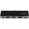 StarTech.com USB-C kelių prievadų adapteris – USB-C į 4K 60Hz HDMI 2.0, 100W PD įkrovimas, 3 prievadų USB 3.0 šakotuvas, garsas – USB-C mini dokas – nešiojamas USB Type-C kelioninis dokas