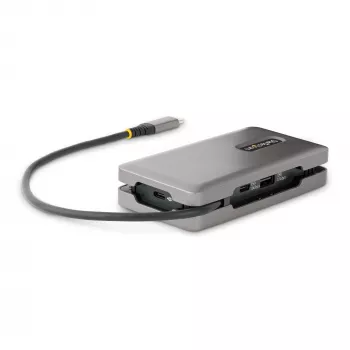 StarTech.com USB-C kelių prievadų adapteris – 4K 60Hz HDMI/DP – 3 prievadų USB centras – 100W Power Delivery perdavimas – GbE – kelioninė mini dokovimo stotelė su įkrovimu – 30 cm apvyniojamas kabelis