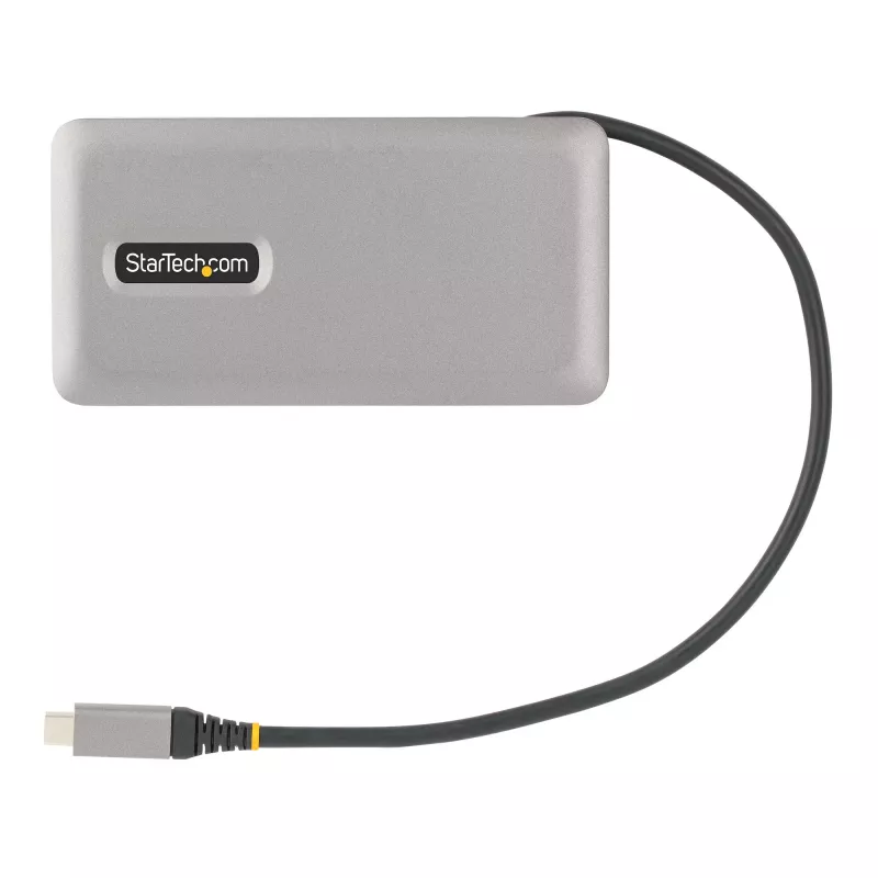 StarTech.com USB-C kelių prievadų adapteris – 4K 60Hz HDMI/DP – 3 prievadų USB centras – 100W Power Delivery perdavimas – GbE – kelioninė mini dokovimo stotelė su įkrovimu – 30 cm apvyniojamas kabelis