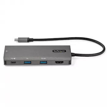 StarTech.com USB-C kelių prievadų adapteris – 10Gbps USB Type-C mini dokas su 4K 30Hz HDMI – 100W maitinimo perdavimas – 3 prievadų USB šakotuvas, GbE – USB 3.1/3.2 Gen 2 nešiojamojo kompiuterio dokas – 25 cm kabelis