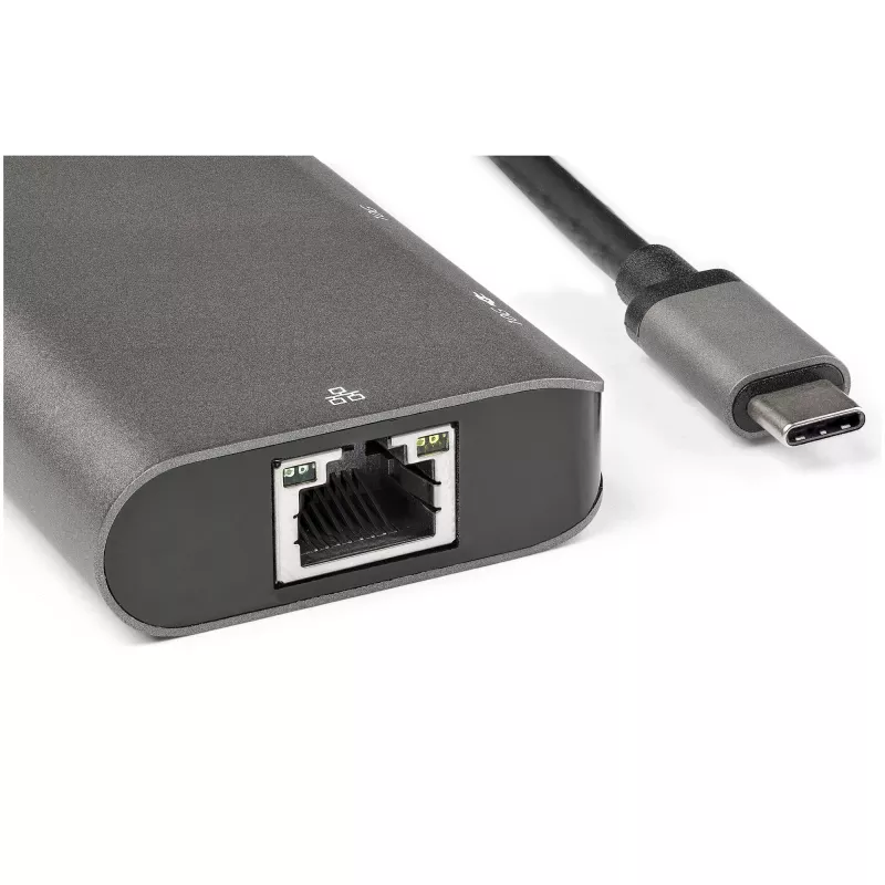 StarTech.com USB-C kelių prievadų adapteris – 10Gbps USB Type-C mini dokas su 4K 30Hz HDMI – 100W maitinimo perdavimas – 3 prievadų USB šakotuvas, GbE – USB 3.1/3.2 Gen 2 nešiojamojo kompiuterio dokas – 25 cm kabelis